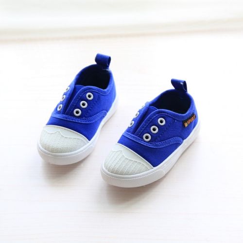 Baskets enfants en toile coutures cuir pour printemps - semelle caoutchouc antidérapant Ref 1022977