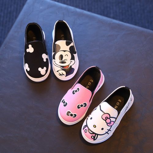 Baskets enfants en toile pour printemps - semelle plastique Ref 1023708