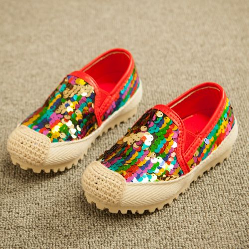 Baskets enfants en toile paillette pour printemps - semelle caoutchouc Wear Ref 1024049