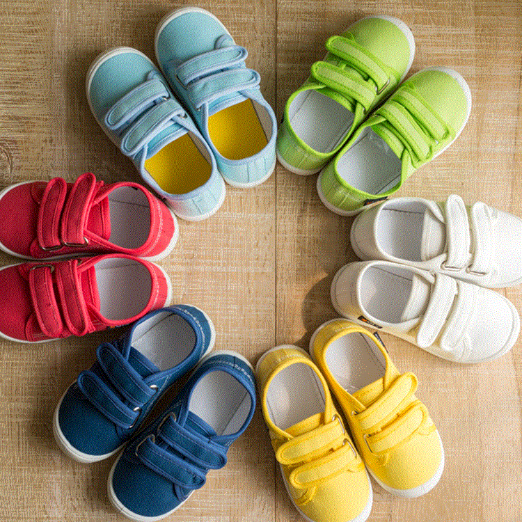 Baskets enfants en toile pour printemps - semelle caoutchouc Ref 1024989