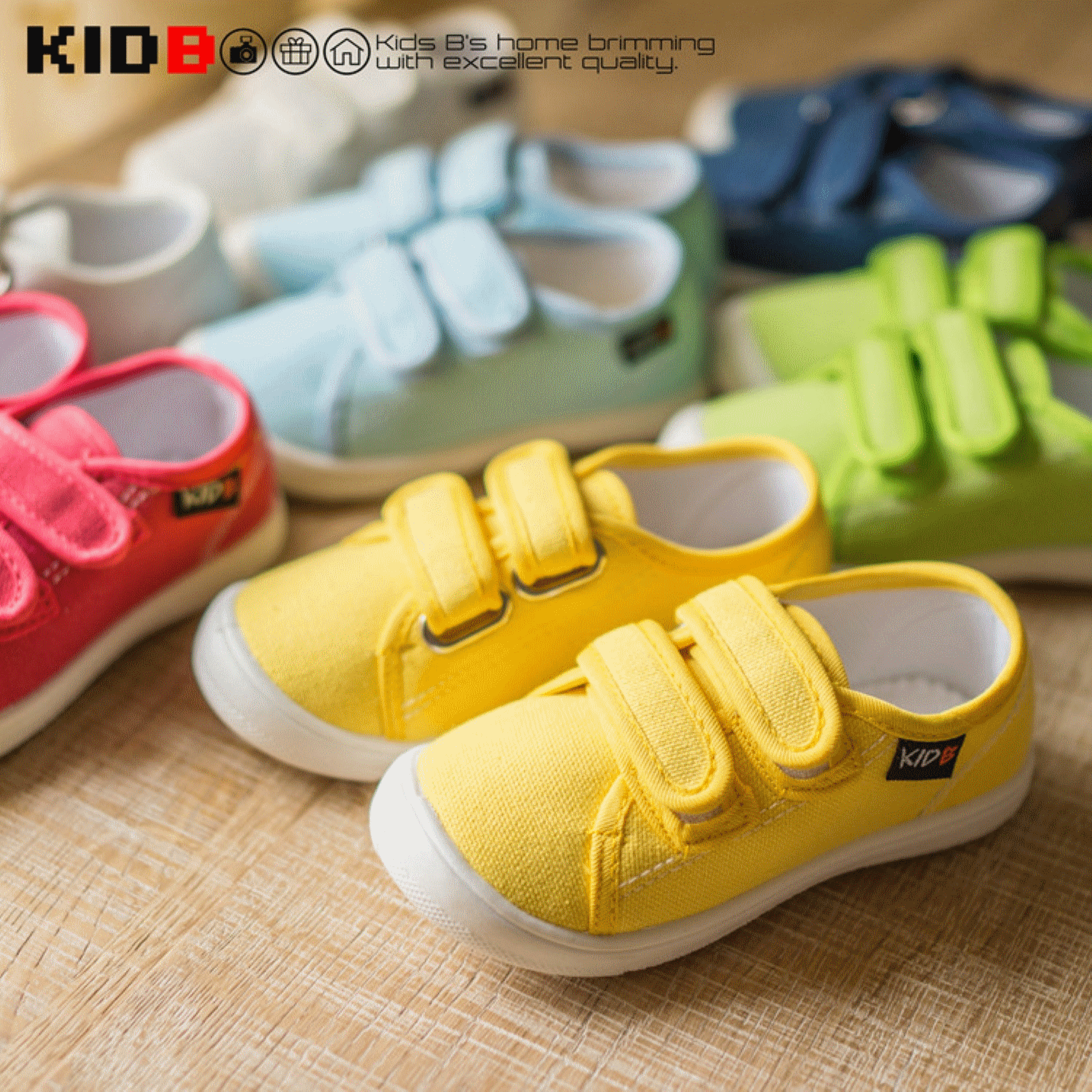 Baskets enfants en toile KIDB pour printemps - semelle caoutchouc Ref 1025072