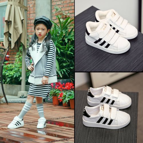 Baskets enfants en similicuir pour printemps - semelle caoutchouc naturel Ref 1027589