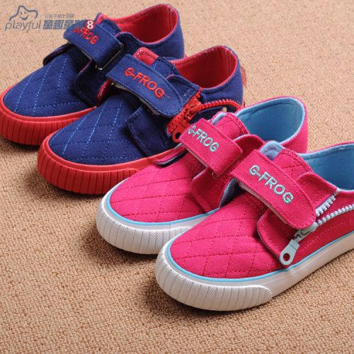 Baskets enfants en toile coutures cuir pour printemps - semelle fond composite Ref 1029222