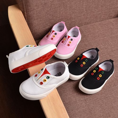 Baskets enfants en toile pour printemps - semelle caoutchouc Ref 1030753