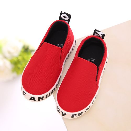 Baskets enfants en toile coutures cuir pour printemps - semelle caoutchouc Ref 1030757