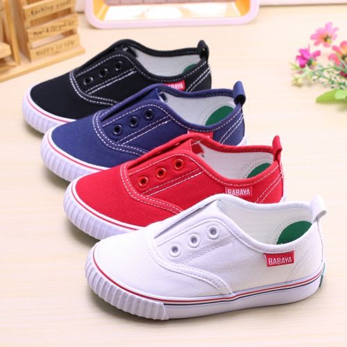 Baskets enfants en toile pour printemps - semelle caoutchouc naturel Ref 1032084