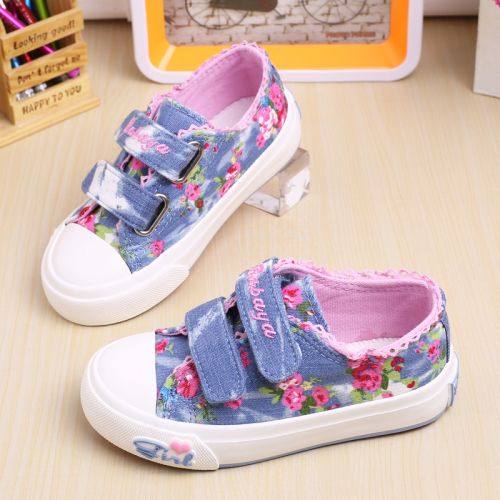 Baskets enfants en toile pour printemps - semelle caoutchouc Ref 1032230