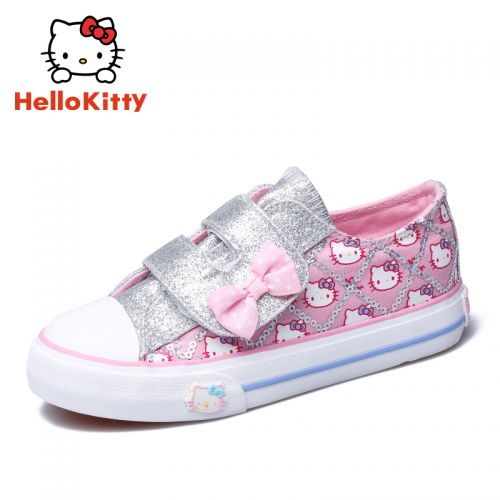 Baskets enfants en toile HELLO KITTY pour printemps - semelle vulcanisation Ref 1032859