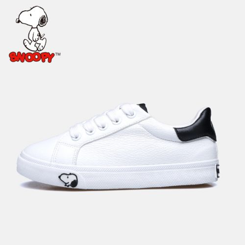Baskets enfants en similicuir SNOOPY coutures cuir pour printemps - semelle vulcanisation Ref 1033488
