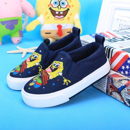 Baskets enfants en toile SPONGEBOB SQUAREPANTS pour printemps - semelle caoutchouc Ref 1033725
