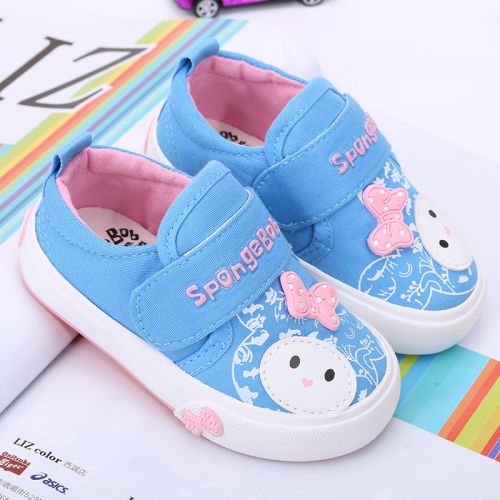 Baskets enfants en toile SPONGEBOB SQUAREPANTS pour printemps - semelle caoutchouc Ref 1033733