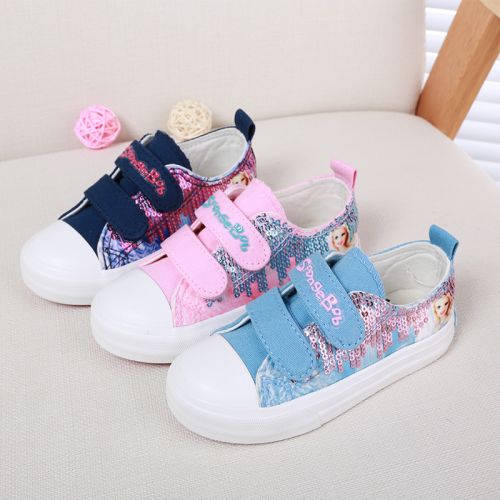 Baskets enfants en toile SPONGEBOB SQUAREPANTS paillette pour printemps - semelle caoutchouc Ref 1033819