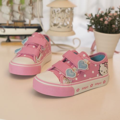 Baskets enfants en toile pour printemps - semelle caoutchouc Ref 1034197