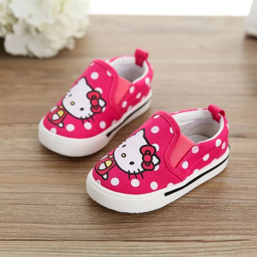 Baskets enfants en toile brodé pour printemps - semelle plastique Ref 1034323