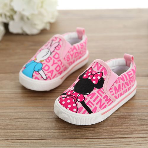 Baskets enfants en toile brodé pour printemps - semelle plastique Ref 1034336