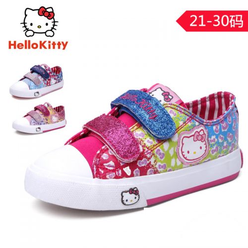 Baskets enfants en toile HELLO KITTY pour printemps - semelle vulcanisation Ref 1034593