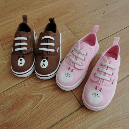 Baskets enfants en toile pour printemps - semelle plastique Ref 987465