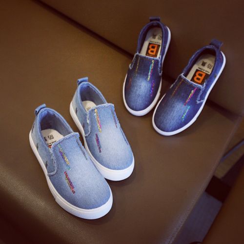 Baskets enfants en toile avec perles pour Toute saison - semelle plastique Ref 987484