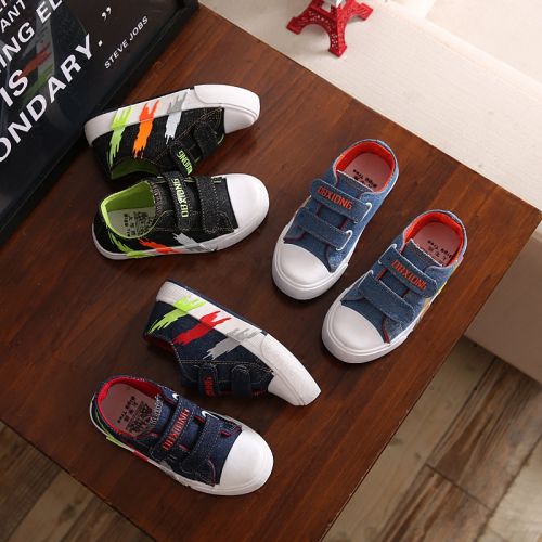 Baskets enfants en toile pour printemps - semelle caoutchouc Ref 987515