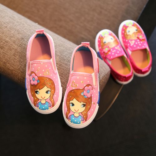 Baskets enfants en toile pour printemps - semelle plastique Ref 987597