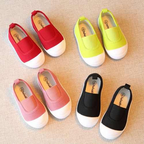 Baskets enfants en toile pour printemps - semelle plastique Ref 987615