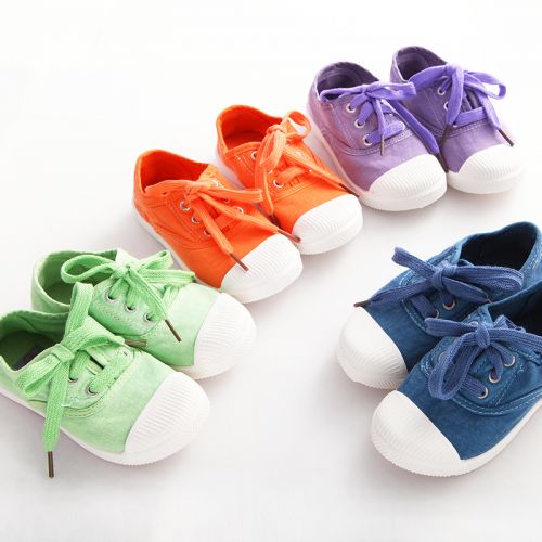 Baskets enfants en toile pour printemps - semelle caoutchouc Ref 987702
