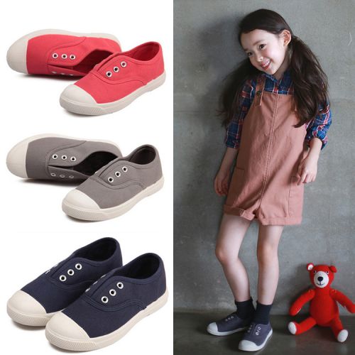 Baskets enfants en toile pour printemps - semelle caoutchouc Ref 987788