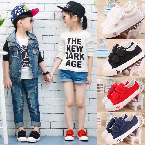 Baskets enfants en toile pour printemps - semelle caoutchouc Ref 987813