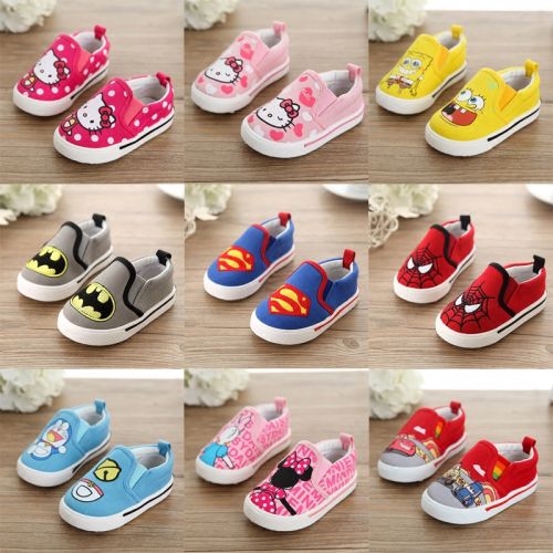 Baskets enfants en toile brodé pour printemps - semelle plastique Ref 987897