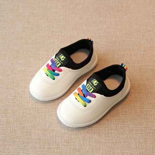 Baskets enfants en similicuir coutures cuir pour printemps - semelle caoutchouc antidérapant Ref 987951