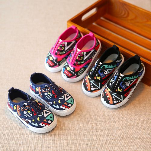 Baskets enfants en toile pour printemps - semelle plastique Ref 988042