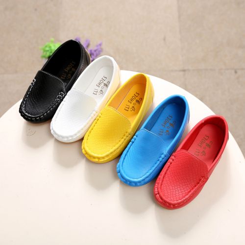 Baskets enfants coutures en cuir pour printemps - semelle caoutchouc Ref 988079