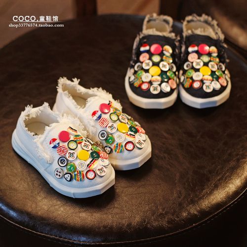 Baskets enfants en toile pour printemps - semelle caoutchouc antidérapant Ref 988215