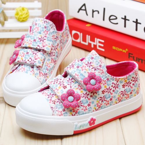 Baskets enfants en toile pour printemps - semelle caoutchouc Ref 988306