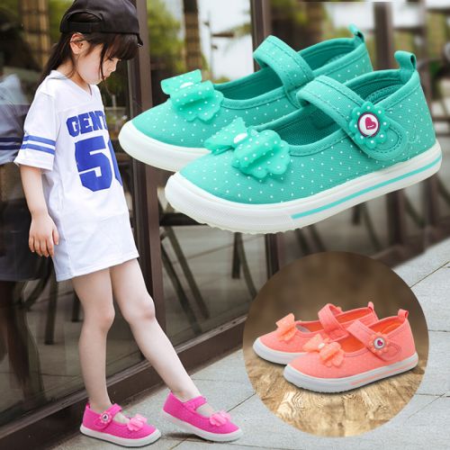 Baskets enfants en toile pour printemps - semelle caoutchouc Ref 988392