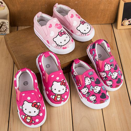 Baskets enfants en toile pour printemps - semelle plastique Ref 988575