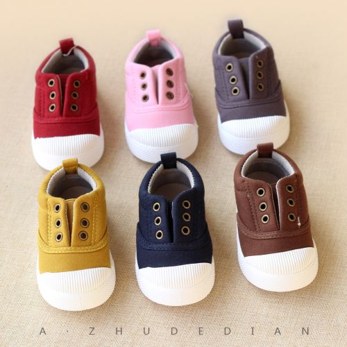 Baskets enfants en toile pour printemps - semelle caoutchouc Ref 988581