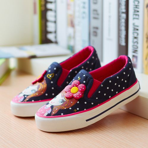 Baskets enfants en toile pour printemps - semelle caoutchouc Ref 988586