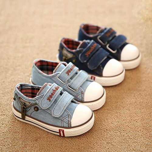 Baskets enfants en toile pour printemps - semelle caoutchouc antidérapant Ref 988630