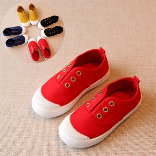 Baskets enfants en toile pour printemps - semelle plastique Ref 988662