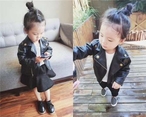 Blouson enfant SENBABY en cuir PU - Ref 2159557