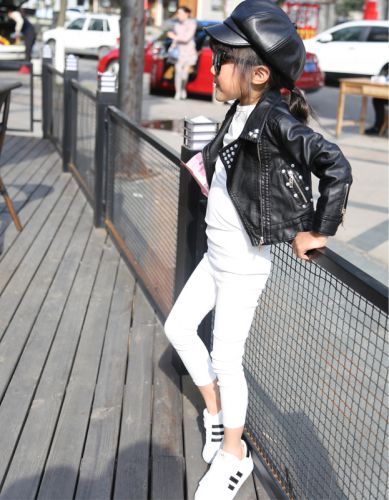 Blouson pour fille en cuir PU - Ref 2159782