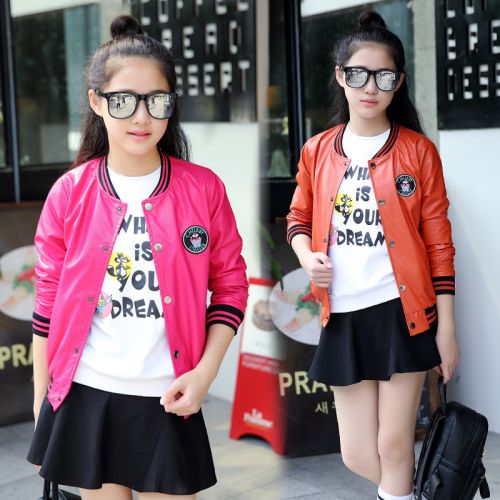 Blouson pour fille en cuir PU - Ref 2159821