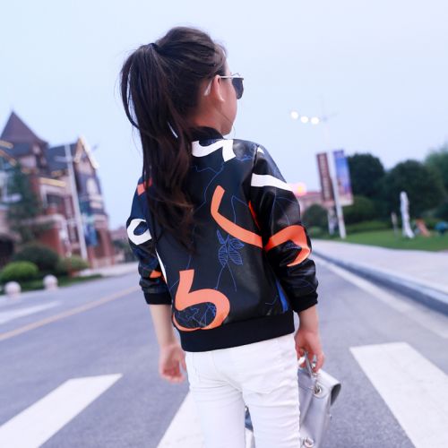 Blouson pour fille en cuir PU - Ref 2159823