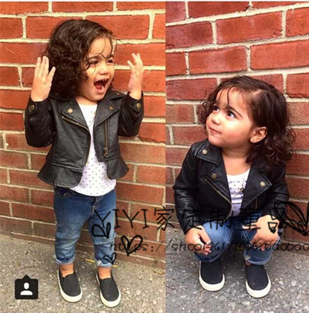 Blouson pour fille en cuir PU - Ref 2159849