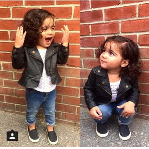 Blouson pour fille en cuir PU - Ref 2160016