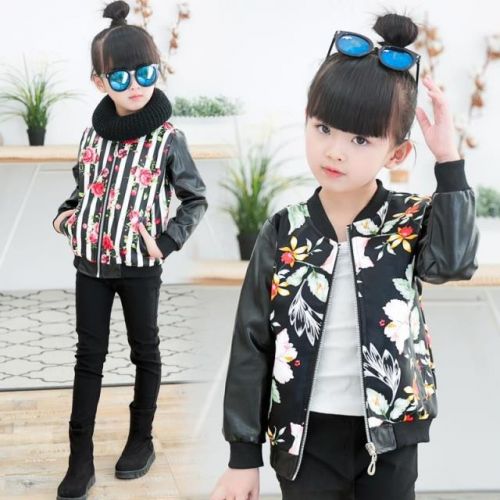 Blouson pour fille en cuir PU - Ref 2160022