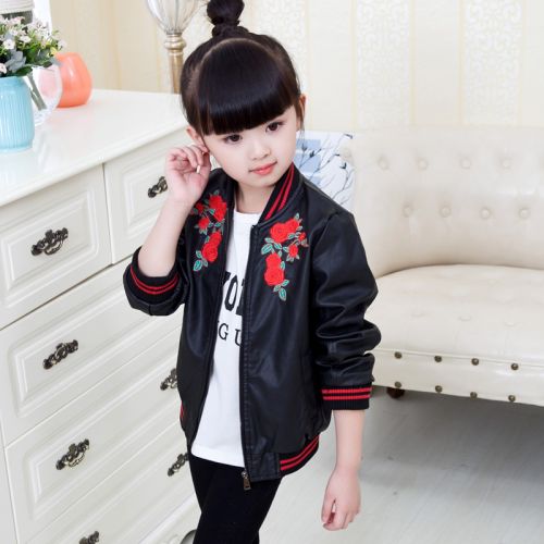 Blouson pour fille en cuir PU - Ref 2160034