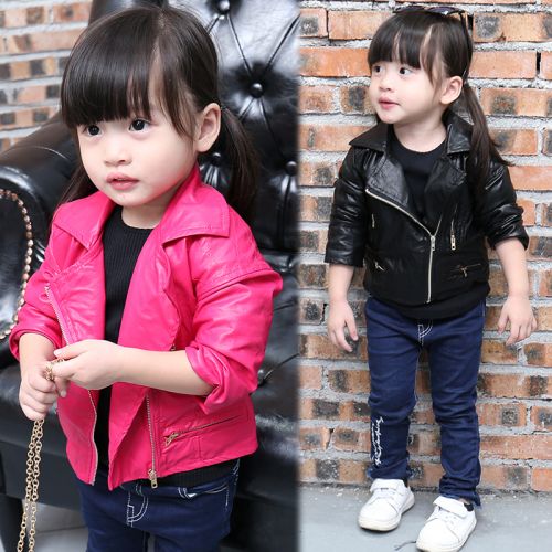 Blouson pour fille en cuir PU - Ref 2160045