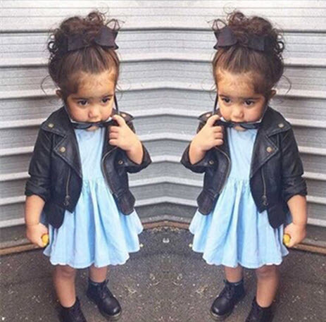 Blouson pour fille en cuir PU - Ref 2160064